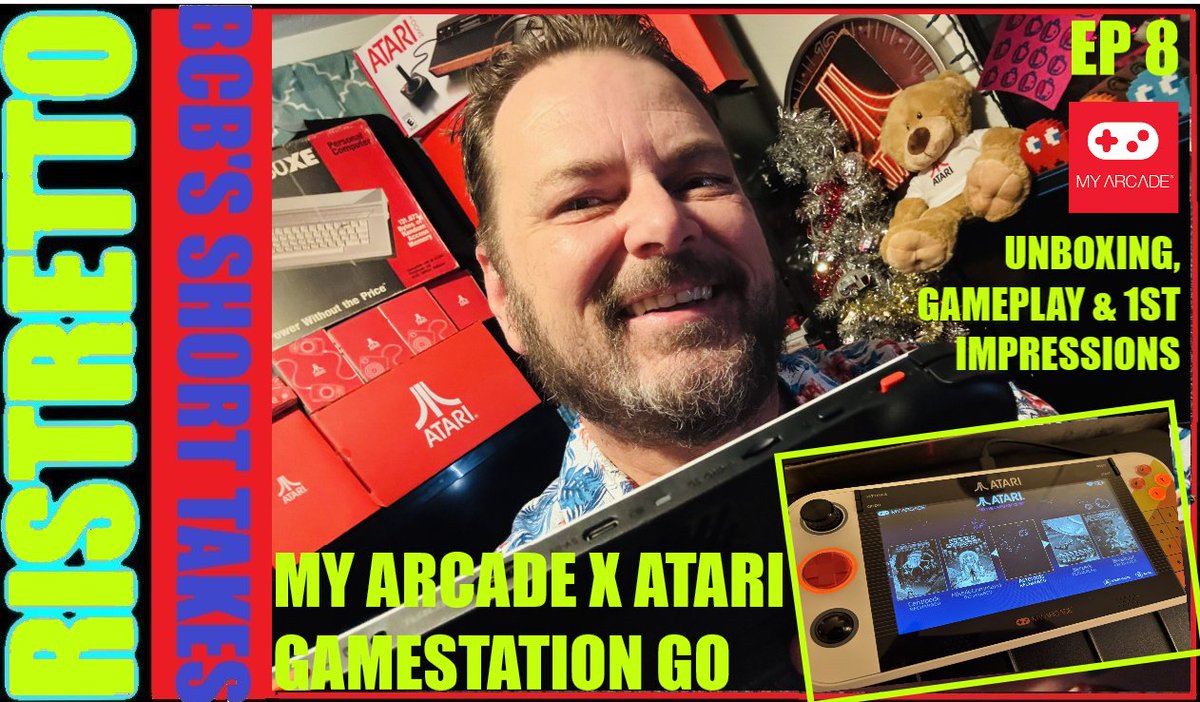 ballistikcoffee's tweet image. 2NITE on #BCB! It's my #firstimpressions of the #GamestationGo by @MyArcadeRetro &amp;amp; @atari! I #unbox it, play some #games &amp;amp; give u my first thoughts after the first hour of use! Is this for you? Let's find out! Plus: a BONUS! #Gaming #Atari 730p MT! Link: youtu.be/am1vKtFv39M