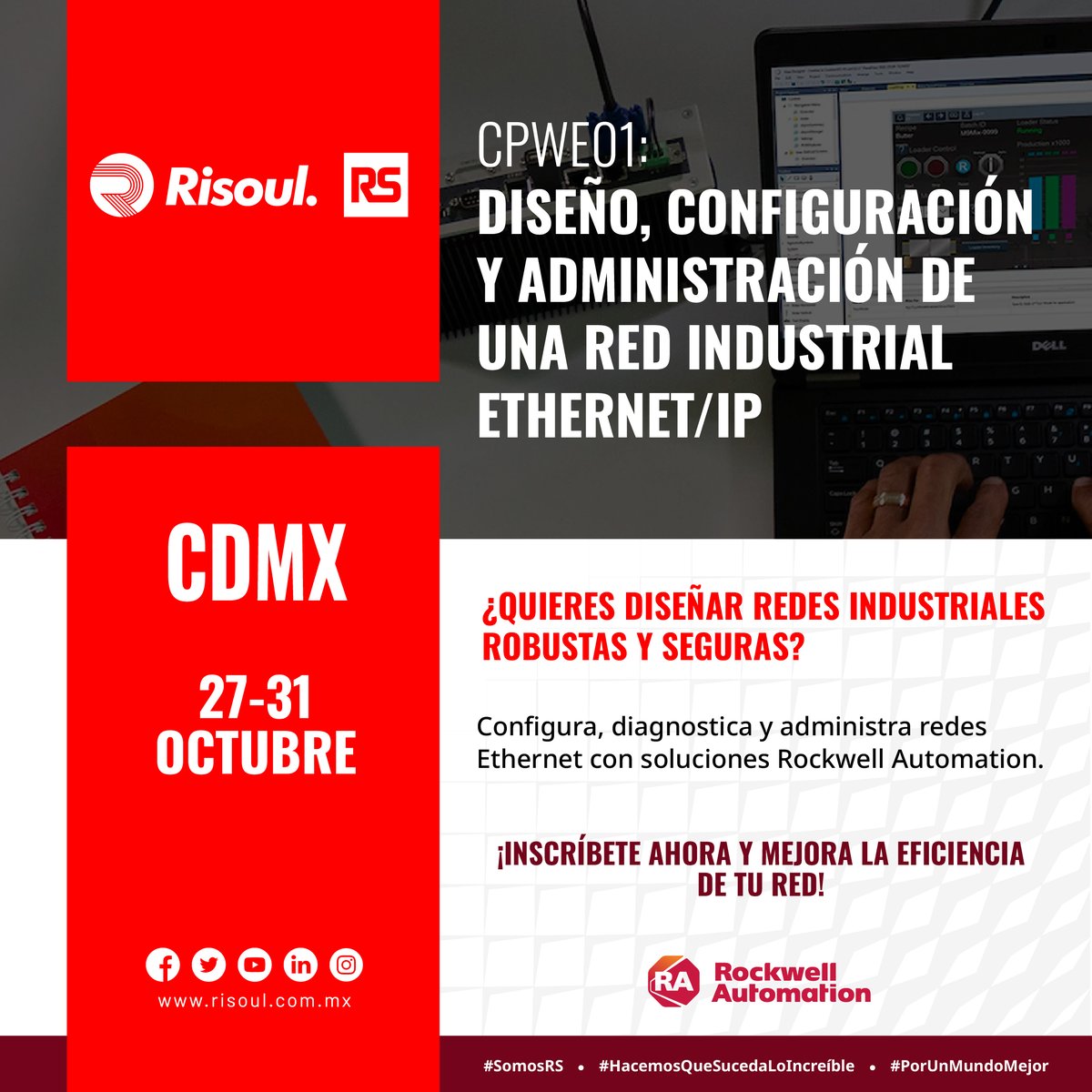 ¿Buscas avanzar en tu desarrollo profesional?
Con los cursos calendario de Rockwell Automation, obtienes formación teórica y práctica diseñada para el mundo real. 
Solicita tu curso: hubs.la/Q03N8v6K0

#SomosRS #HacemosQueSucedaLoIncreíble #PorUnMundoMejor