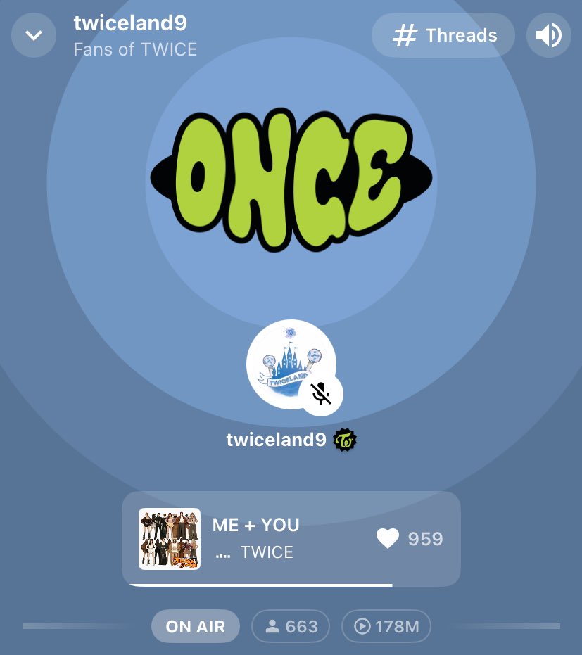 [ STREAM ME+YOU ]

🚨 2ND DAY OF SPOTIFY TRACKING HAS STARTED! 🚨

IT’S A FULL DAY TRACKING, KEEP STREAMING EVERYONE!

🔗stationhead.com/c/once

#TWICE #트와이스 #TEN_The_Story_Goes_On #MEplusYOU
#TWICE_10th_Anniversary