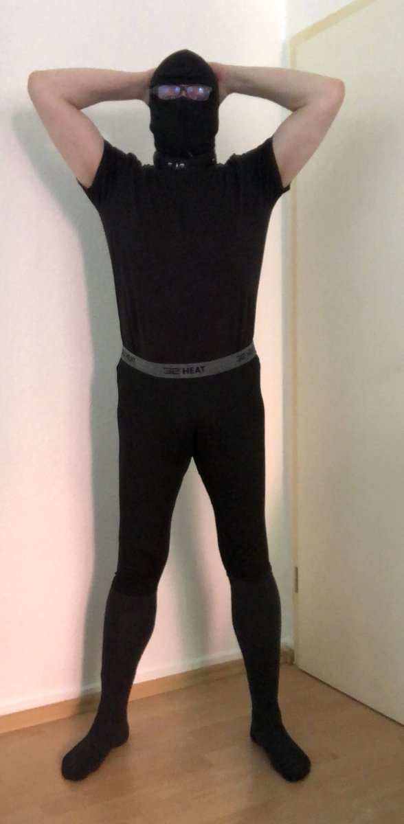 longjohnslv's tweet photo. all clothes bought in a second hand shop. the mask, the shirt, the long sox and the longjohns. just to please my master https://t.co/vRgGcnxDSm