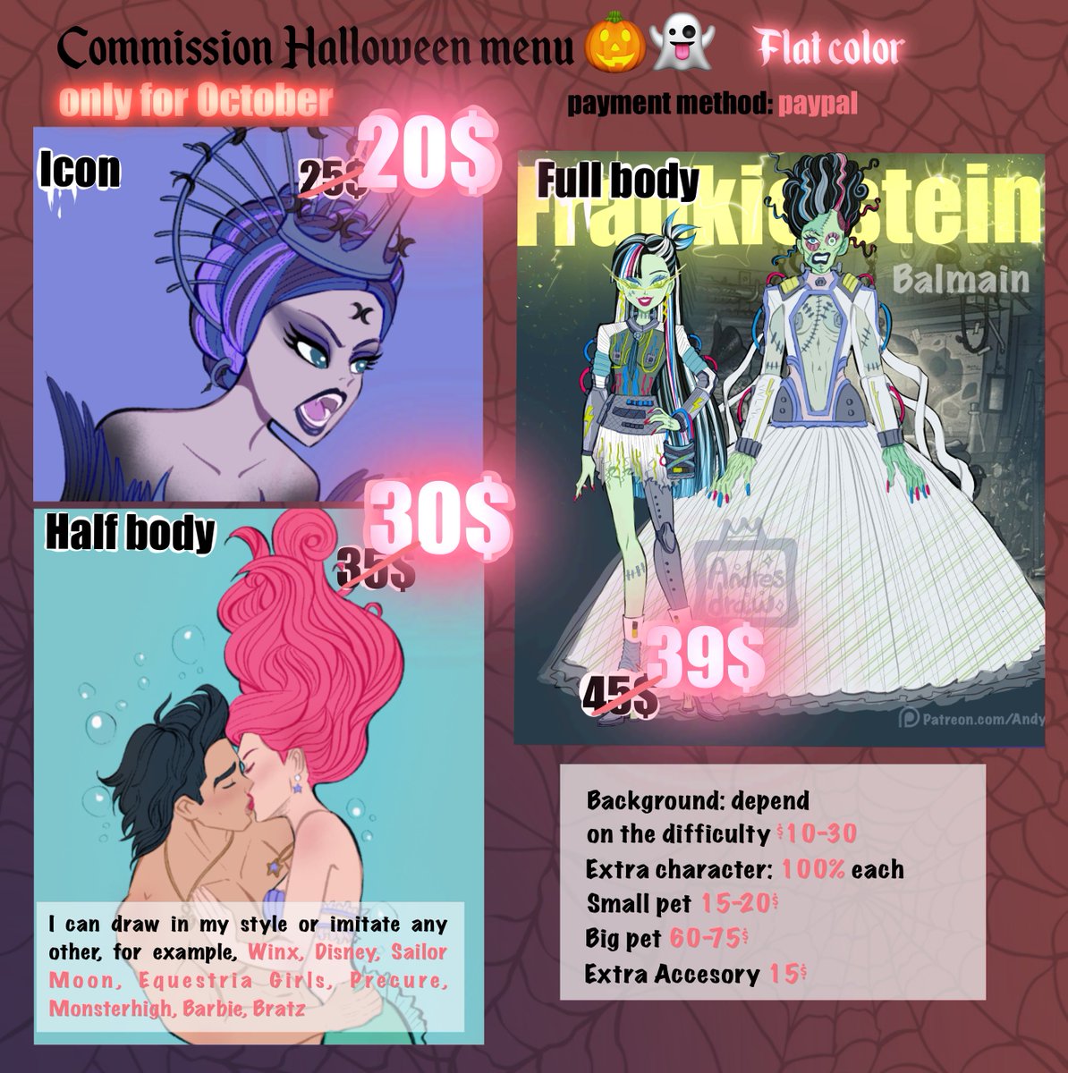 andresdraw12's tweet photo. 🎃 Trick or Treat Art Sale! ✨
Special Halloween commissions now open — limited slots till Oct 31st! 👻
DM me and ask for the Trick or Treat offer 🎨🦇
#halloweenart #artcommission #spookyseason #digitalartist #opencommissions #andyart https://t.co/qU6Jq2Lejc