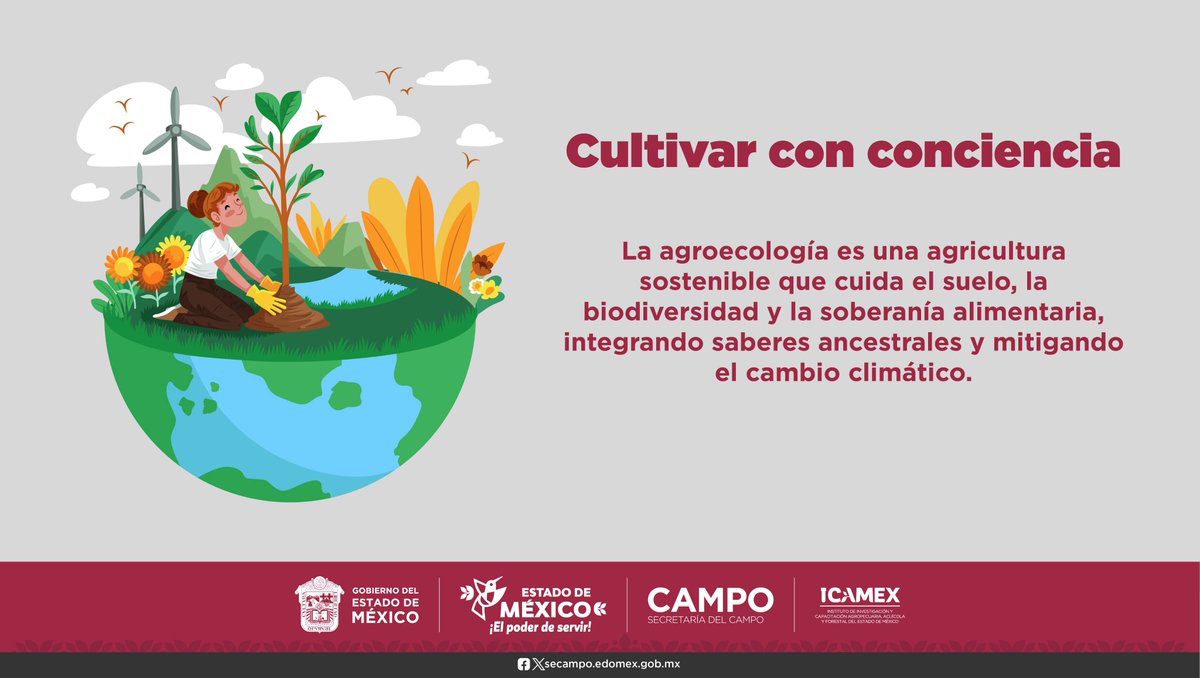 Promovemos la agroecología para una
agricultura sostenible y alimentos saludables.
¡Cuidemos el campo mexiquense!
#ElPoderDeServir #CampoICAMEX
#Agroecología