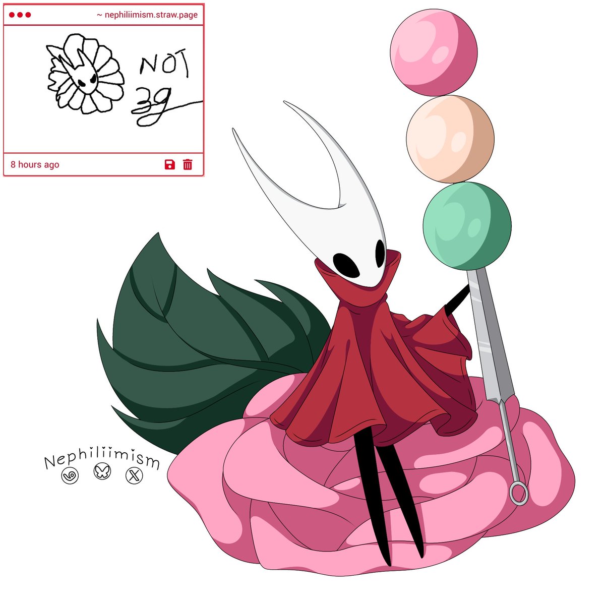 Nephiliimism's tweet photo. Dango #silksongfanart @Shinki_39 https://t.co/jEGwewZVve