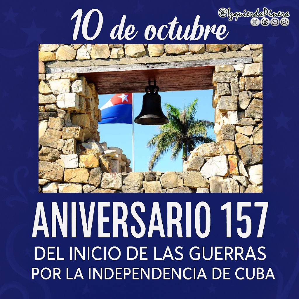 NiurysCPAbel's tweet image. 20 de octubre, aniversario 157 del inicio de la guerra por la independencia de la patria.
#PoderPopular
#IslaDrLaJuventud