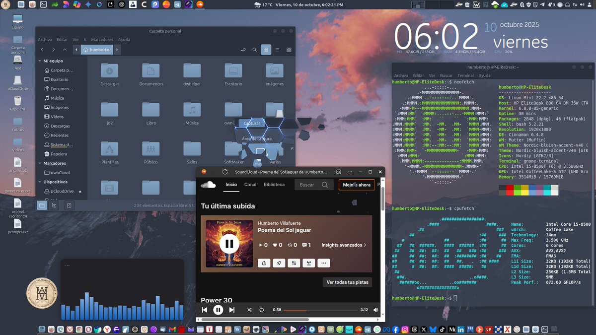 humbertovill68's tweet image. #ViernesDeEscritorio Linux Mint 22.2 con tema e iconos Nordic
#linux #linuxmint #opensource #cinnamondesktop