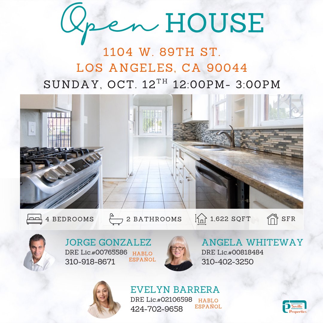 yourREpros's tweet image. 🏡 Spanish-style 4BD/2BA home in LA full of charm & potential! Gated lot, cozy fireplace, granite kitchen, spacious yard & 2-car garage. Near SoFi, YouTube Theater, LAX & more.
📍 Open House Tomorrow | 12–3PM
#LARealEstate #OpenHouse #SpanishStyleHome