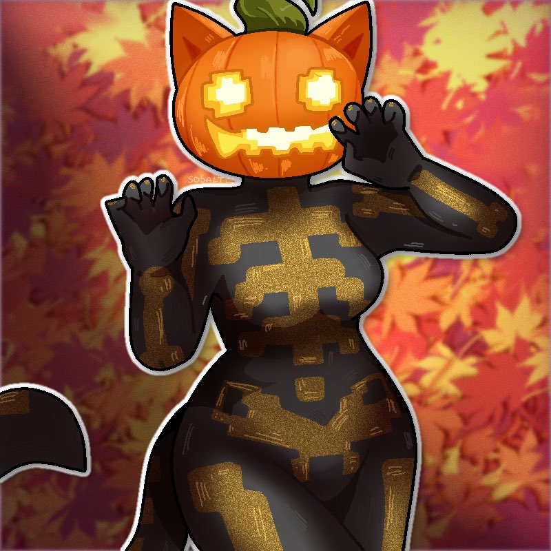 DRAWING PUMPKIN CAT (SPICE) UNTIL SHE DROPS!! 
day 10: on model!
#FortniteArt