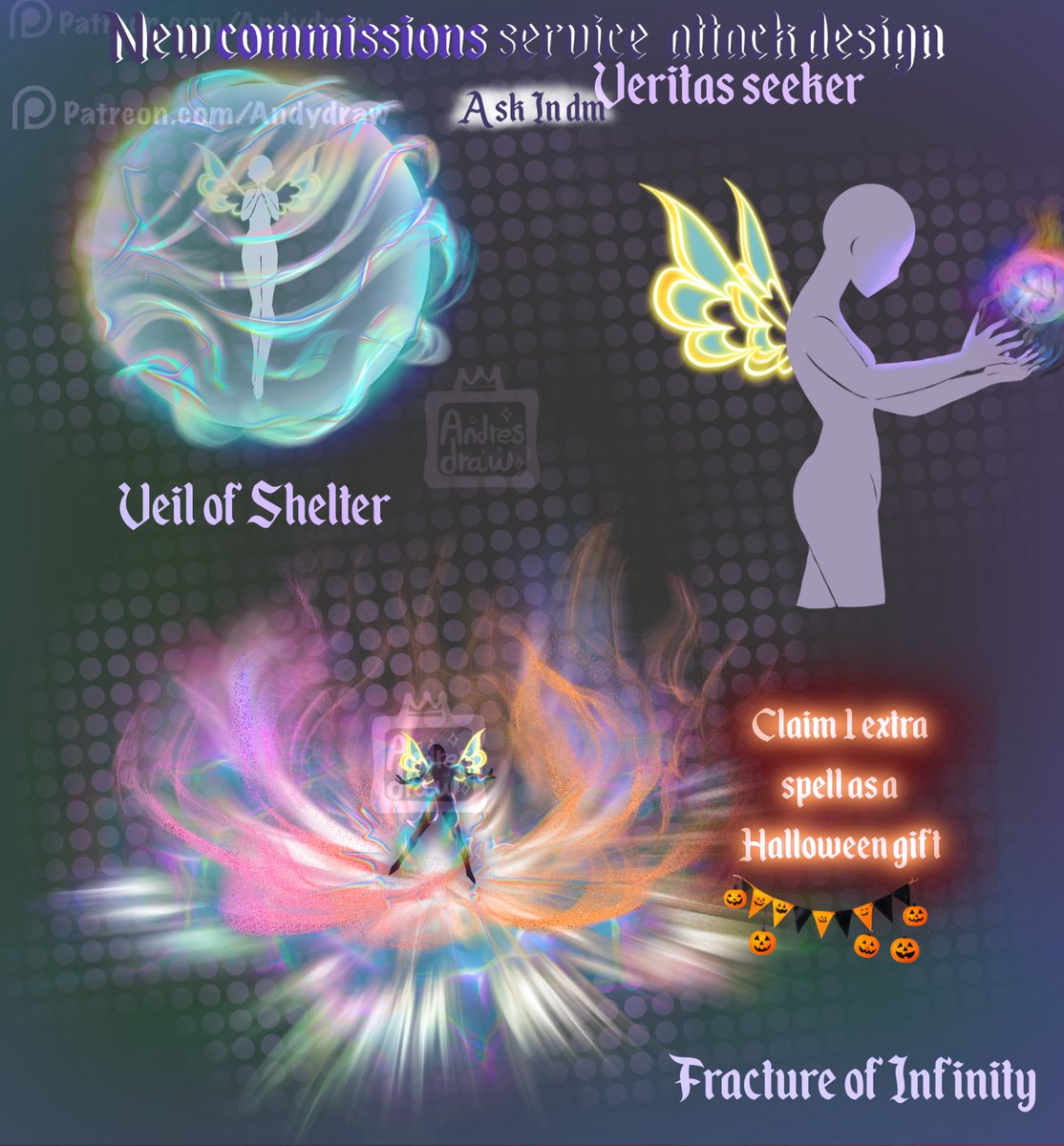 andresdraw12's tweet photo. ๐ listen up, witches and wizards of October:
As a Halloween gift, you can claim one extra spell for free with your magical art commission ๐
Just send me a DM and ask for your Trick-or-Treat Spell before October 31st!
#MagicArt #SpellDesign #HalloweenOffer #ArtCommission https://t.co/nOYhVLJfjk