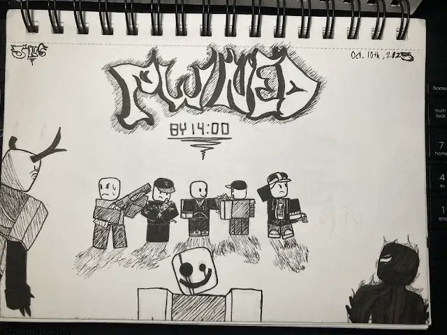 Inktober day 6! Pwned by 14:00 art
#Pwnedby14
#Pwnedby14art
#robloxart 
#Inktober2025
