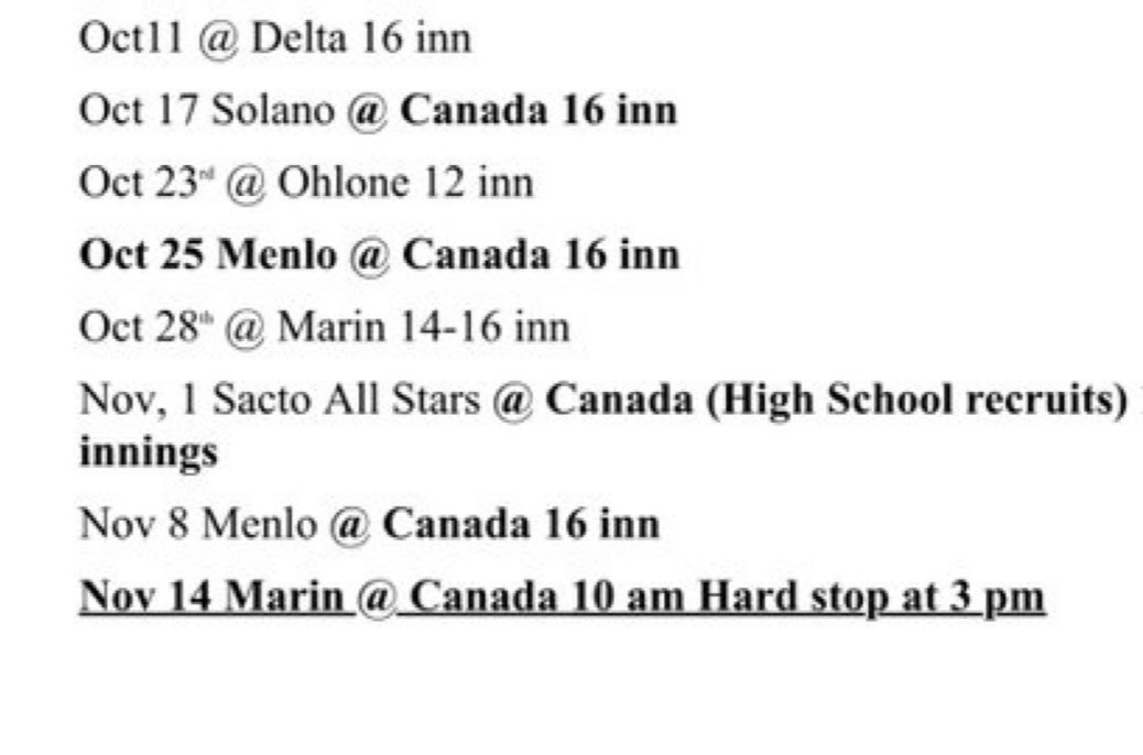 tim_selway19's tweet photo. Some gbs and swings from today after practice… and the rest of the fall schedule. @CoachSmitty306 @CanadaColtsBSB @UncommittedUTR @UncommittedUTR @BossManBoyd @TonyLucc220 https://t.co/KRec2k5EeU