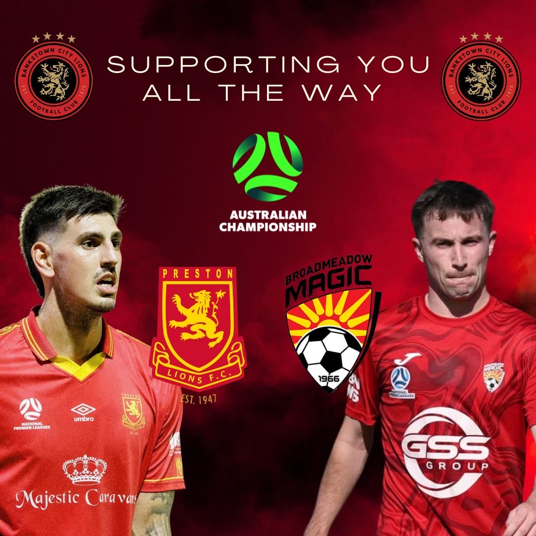 Good Luck to Preston &amp; Broadmeadow!

From everyone at our Club and the broader Macedonian community, we wish <a href="/prestonlionsfc/">Preston Lions FC (Official)</a> and <a href="/BMagicFC/">BroadmeadowMagicFC</a> all the very best in the Australian Championship!