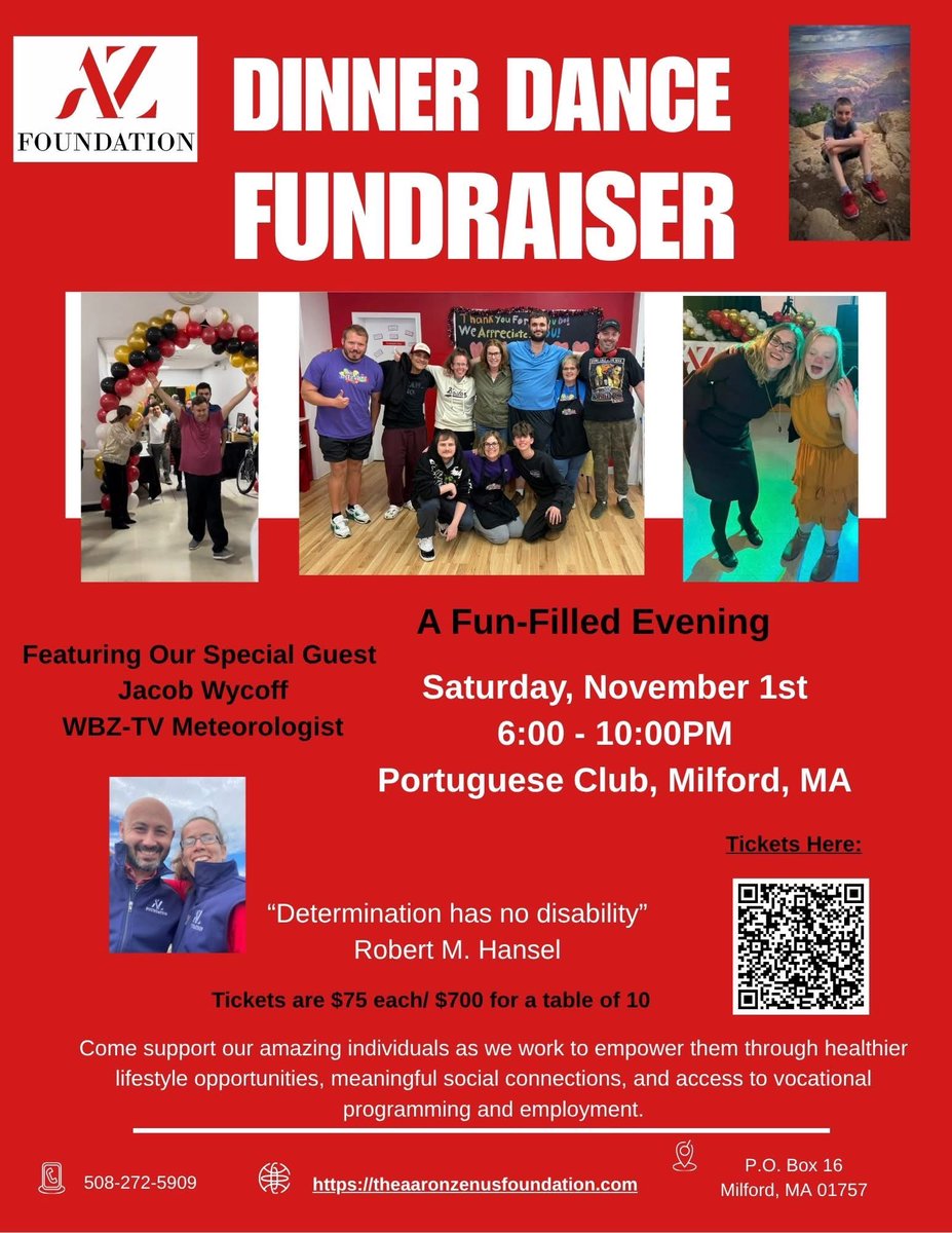 ✨ Join us in supporting the Aaron Zenas Dinner Dance Fundraiser — an evening filled with great food, music, and community spirit, all for an incredible cause. Your participation helps continue Aaron’s legacy of giving back and making a difference in the lives of others. 💙