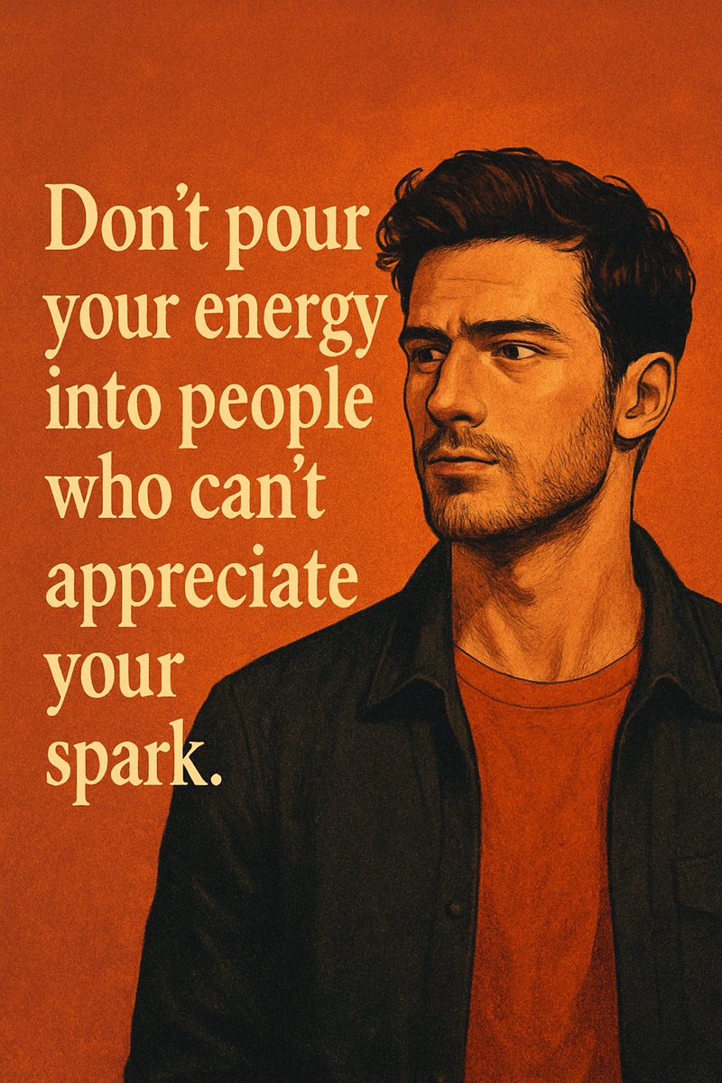 Don’t pour your energy into people
who can’t appreciate your spark.