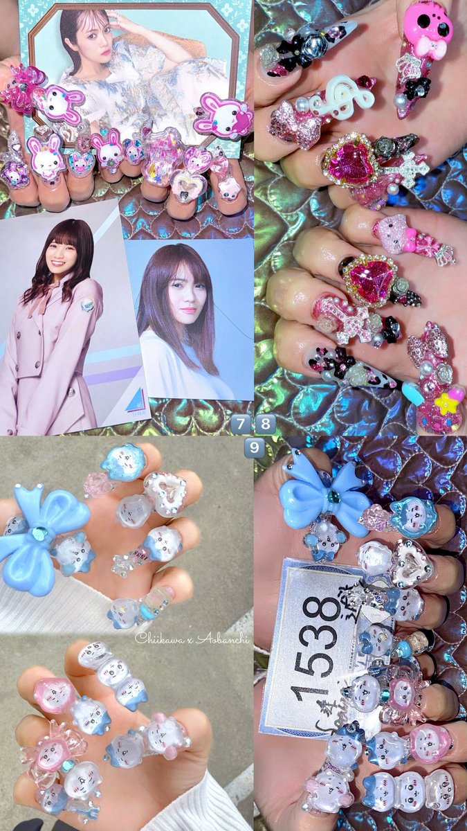 _naa1128's tweet photo. 私のこのネイルたち18,000円ですよ⁉️
やぱりやぱり安すぎるのでは₍^. ̫.^₎੭☕️🎀

引用したデザインで7万は流石に高すぎる、、
全員私と同じネイルサロンに行きましょう‼️

大阪です‼️ちなみにシールはほぼ全部持ち込み
サンリオ平成女児ちいかわゴテゴテゆめかわ‼️ https://t.co/uyd9BZrytZ
