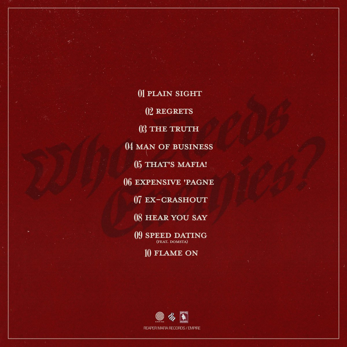 “Who Needs Enemies” the album Out Now! 
music.empi.re/whoneedsenemies