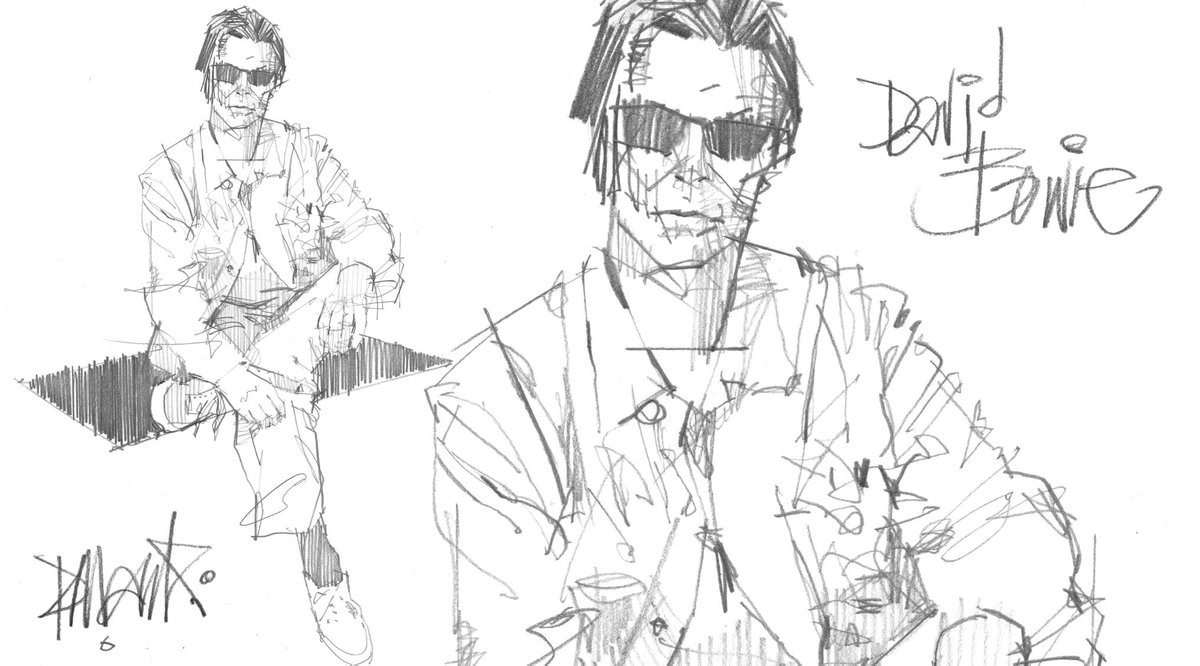 Quick sketches.  #BowieForever