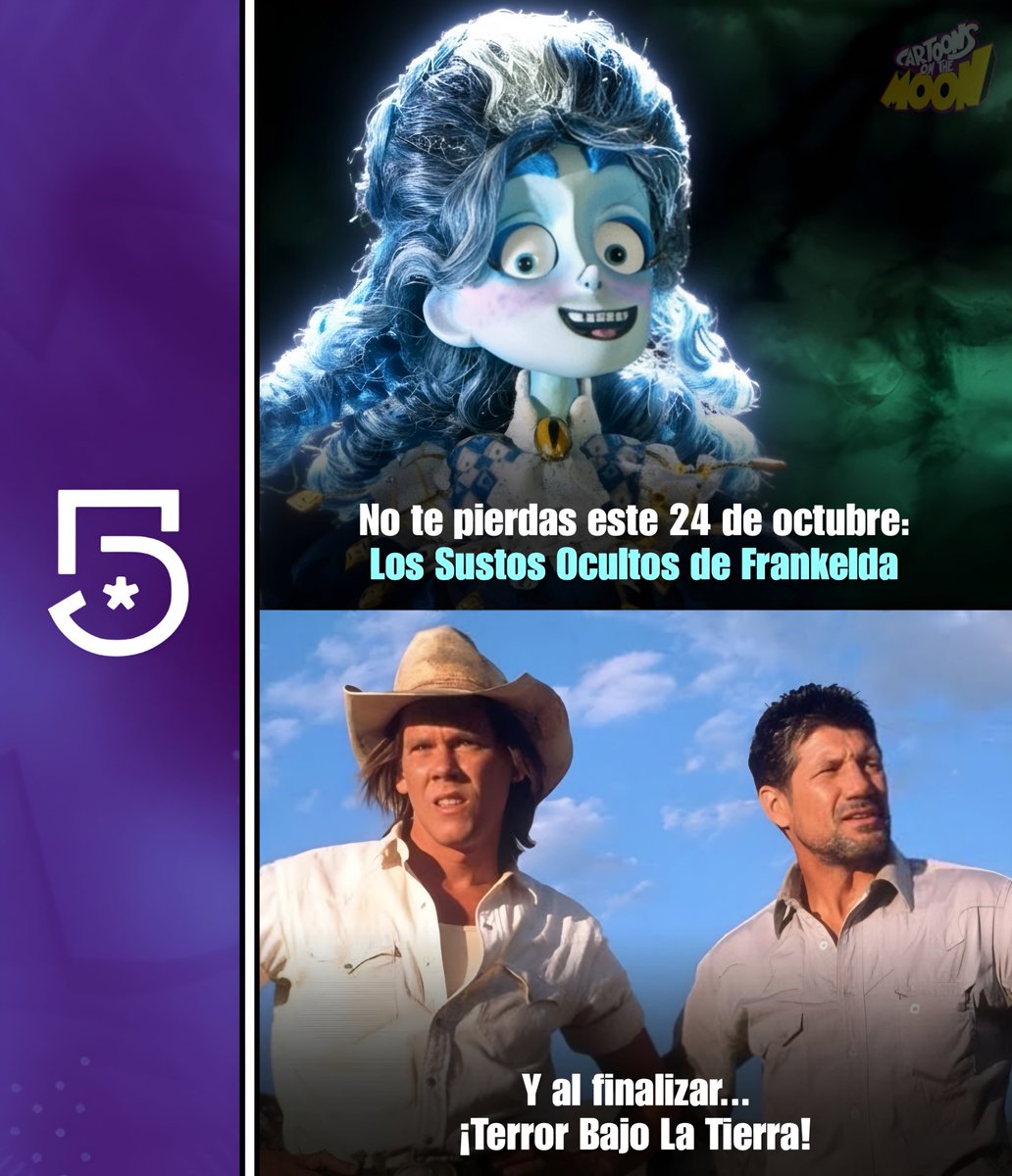CartoonsOTMoon's tweet photo. ¡Oficialmente la serie de 'Los Sustos Ocultos de Frankelda' llegará a la TV abierta por el canal 5 mexicano desde el 24 de octubre!

Esto para apoyar el estreno de la película "Soy Frankelda". https://t.co/9M8jqn9JsO