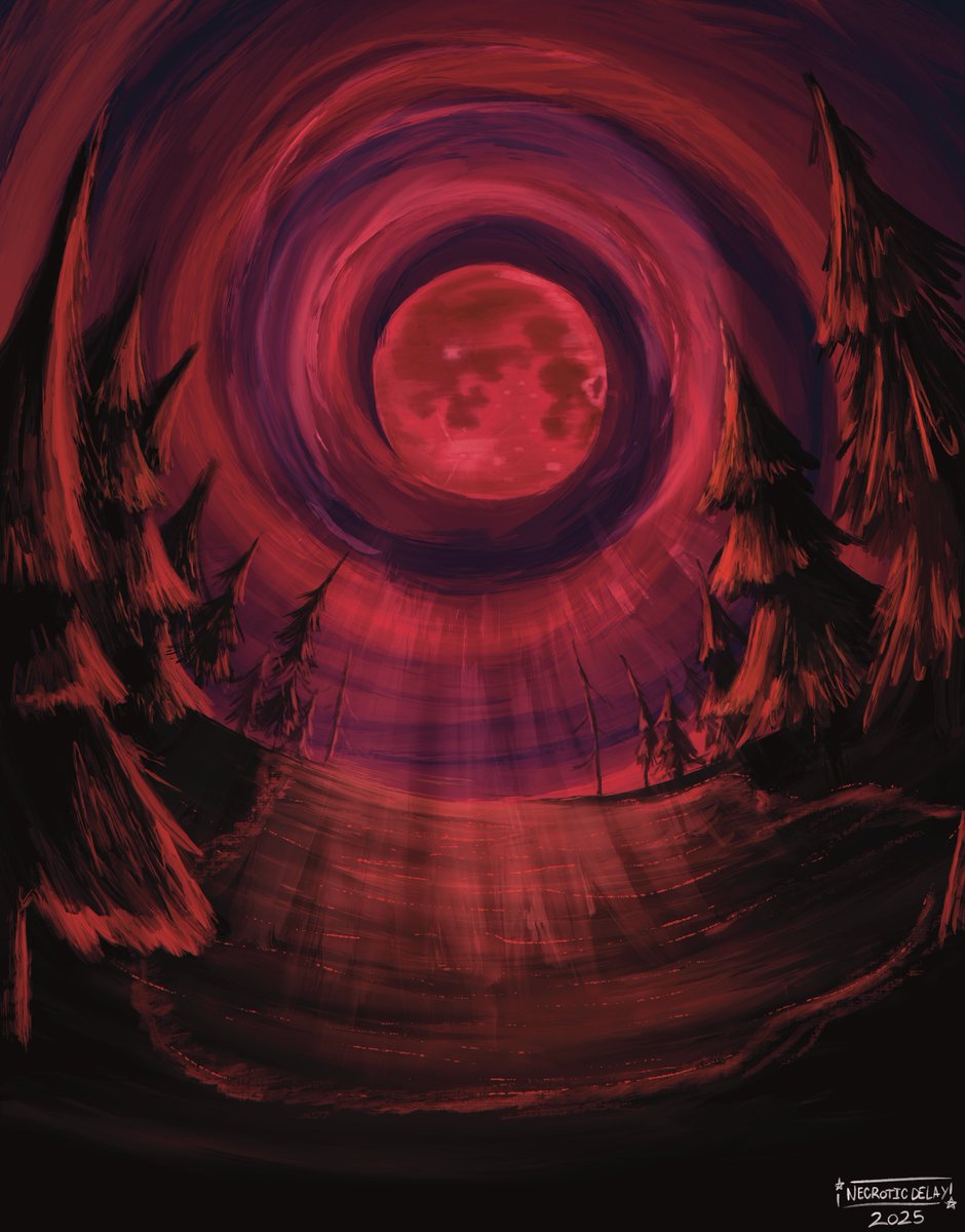 remake of a #digitalpainting i did a while ago, inspired by red moon by will wood