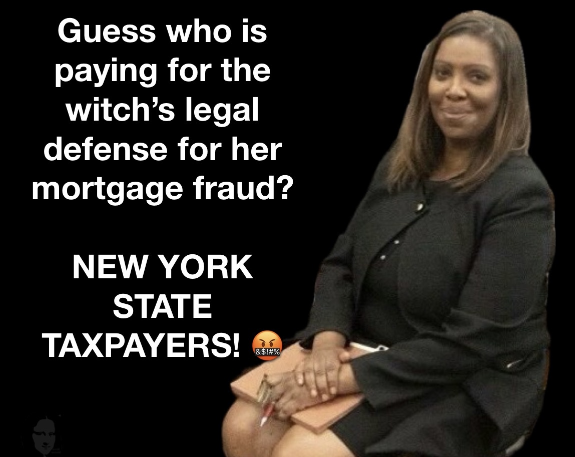 <a href="/GovKathyHochul/">Governor Kathy Hochul</a> <a href="/NewYorkStateAG/">NY AG James</a> As if you need another reason to despise Hochul and James . . . 
Hochul has confirmed NY taxpayers are paying for James’s defense! Hochul signed funding into law that includes provisions for defending state officials in legal matters. Apparently, including even private ones!