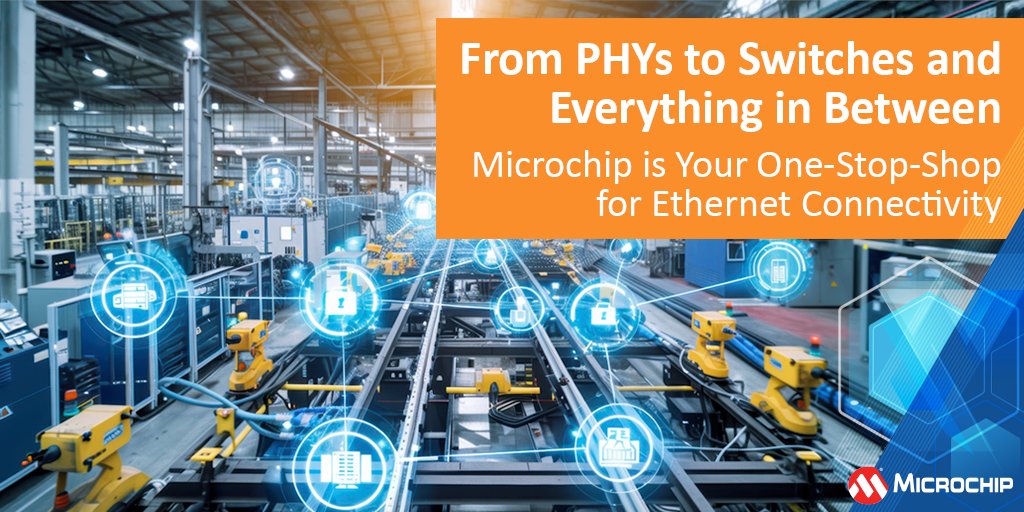 MicrochipTech's tweet image. Unlock seamless connectivity with our broad Ethernet portfolio. PHYs, switches, customizable or turn-key, we have the solution that best fits your design. mchp.us/48HOsvf #Microchip #Ethernet #EthernetPortfolio #Connectivity #Innovation #Networking #SinglePairEthernet