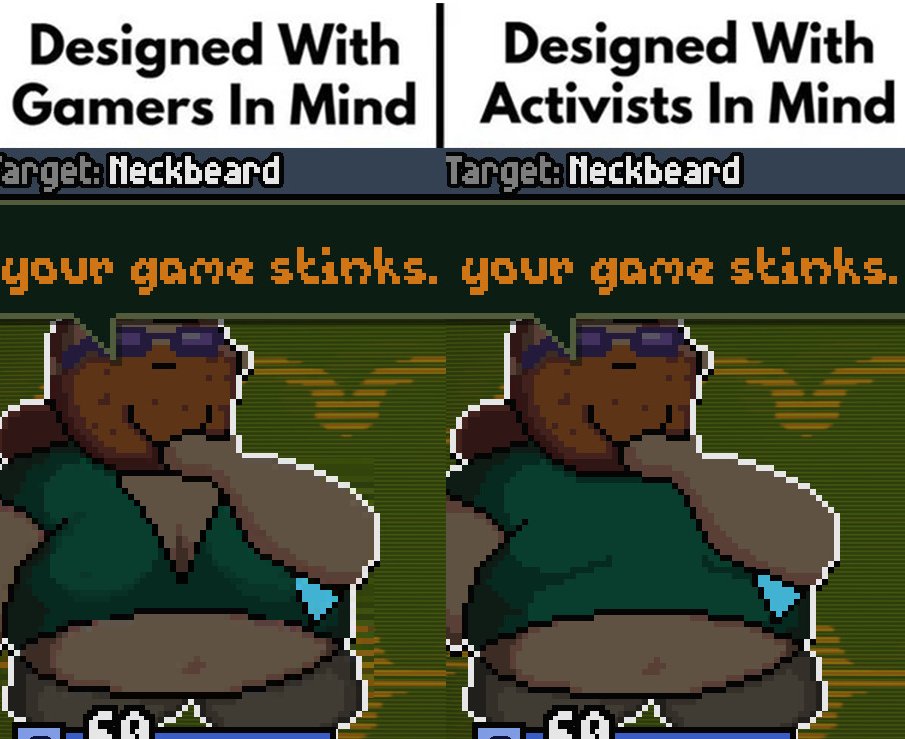 I've heard the cries to design more games with GAMERS in mind, and I have delivered. I hope that our redesigned Neckbeard enemy excites and satisfies all of you hardcore gamers out there. 🔥

#gaming #indiegame