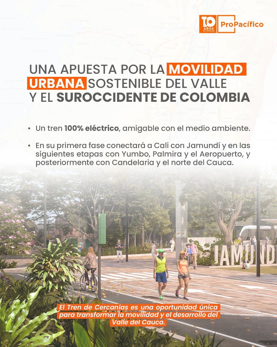 ProPacificoOrg's tweet photo. 🚆 El #TrenDeCercaníasDelValle avanza hacia una etapa decisiva para convertirse en la obra que transformará la movilidad y la integración metropolitana de la región. Es mucho más que un proyecto: es el resultado de años de trabajo conjunto, visión y compromiso con el desarrollo de la región. 

Se trata de una proyecto priorizado en el Plan Nacional de Desarrollo 2022-2026, en el Plan de Desarrollo Departamental 2024 -2027 y en el Plan de Desarrollo Distrital de Cali 2024-2027.