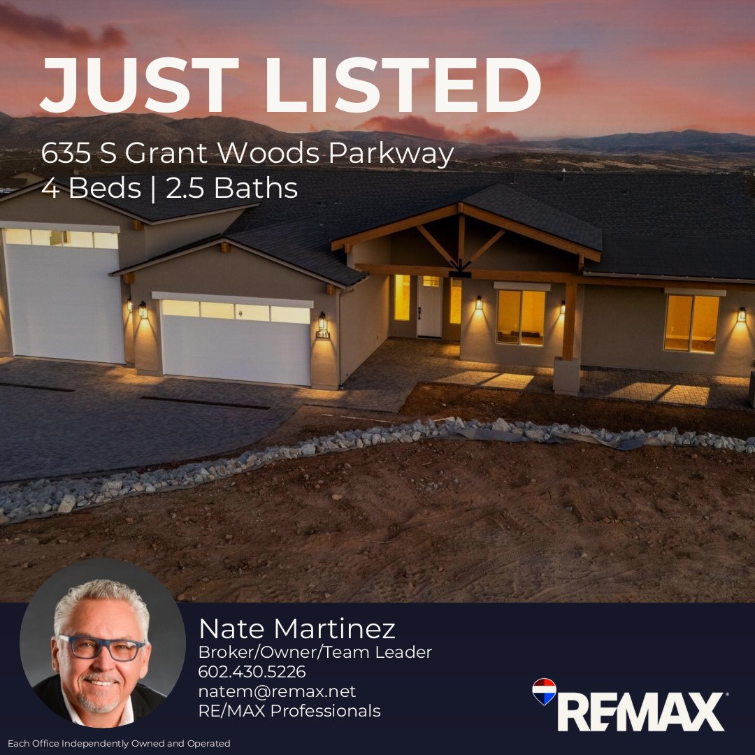 NateMartinez's tweet image. Brand-new home in Dewey with panoramic views! 🌄
4 bed, 2.5 bath, RV garage &amp;amp; modern upgrades throughout.
Quartz kitchen, luxe primary suite &amp;amp; covered patio!

🔗 rem.ax/3J1z7Lx
#JustListed #DeweyAZ #NewBuild #NatesHomes