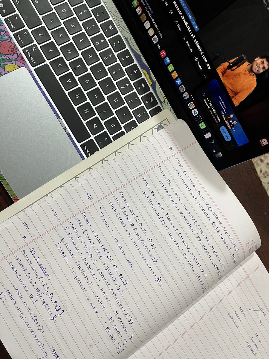 NehaKad60012877's tweet image. Just watched “Promise APIs + Interview Questions | S.02 Ep.05 - Namaste JavaScript” — mind blown 🤯
1.4 yrs as a frontend dev and I finally understand Promises (all, allSettled, race, any) in depth! 🔥
Massive thanks @akshaymarch7 🙌 #NamasteJavaScript #Frontend #JavaScript