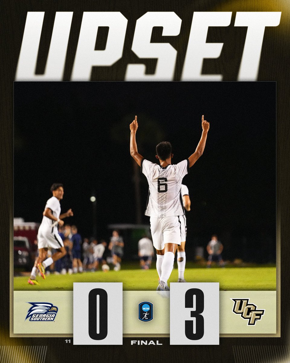 CHARGE ON ⚔️

<a href="/UCF_MSoccer/">UCF Men's Soccer</a> upsets No. 11 Georgia Southern, 3-0!

#NCAASoccer