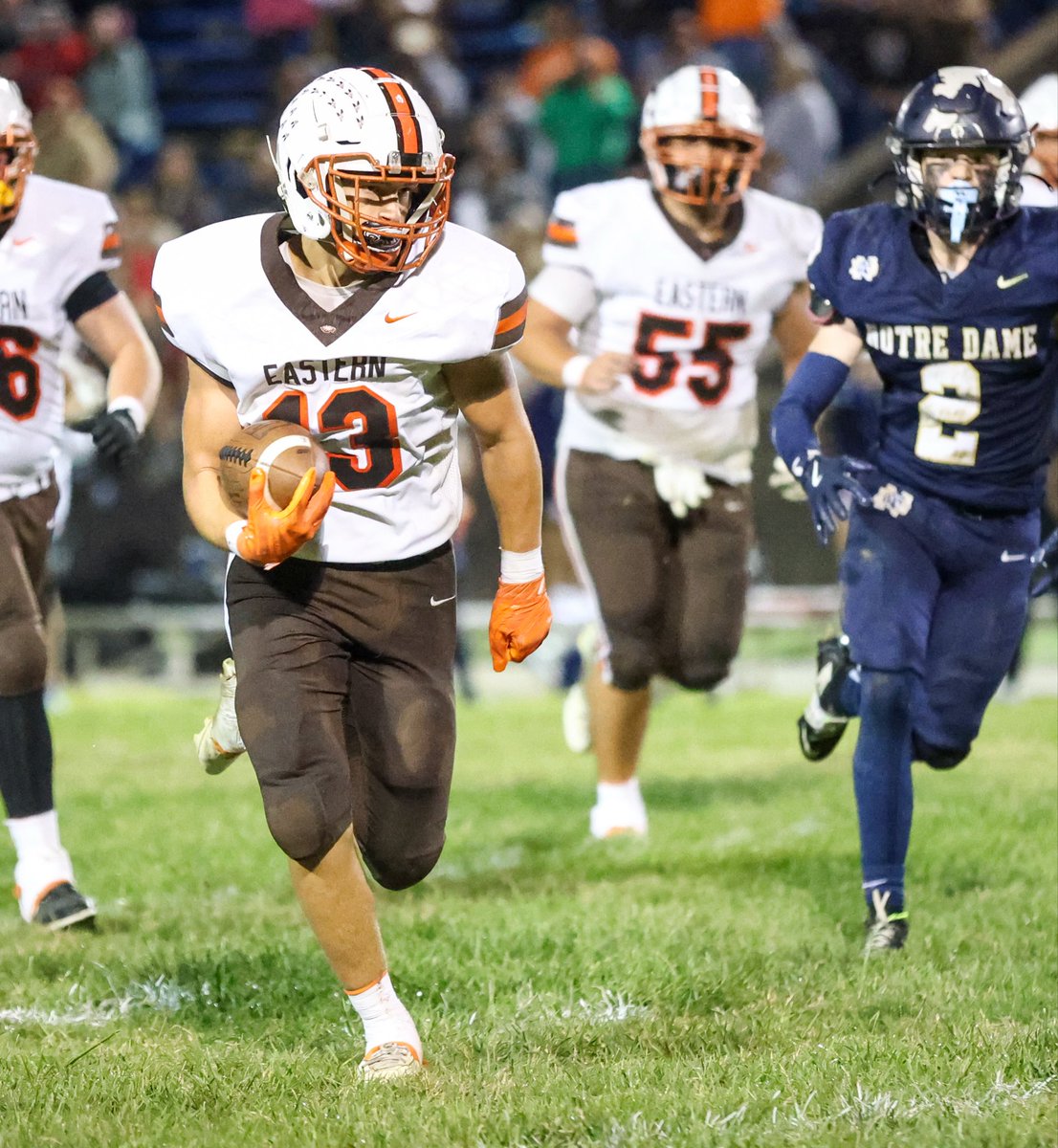 Derrick Webb (@dw1509) on Twitter photo FOOTBALL FINAL: <a href="/EasternPike/">Eastern (Pike) Football</a> 42, Notre Dame 7.
The 🚂 keeps on rollin’ for <a href="/Eric_Manley7/">Eric Manley Jr.</a>, <a href="/carsonpeters06/">carson peters</a>, <a href="/BostonWebb2027/">Boston Webb</a> and the Eagles.
Eastern moves to 8-0 while Titans drop to 7-1.
#SOSA FOOTBALL FINAL: <a href="/EasternPike/">Eastern (Pike) Football</a> 42, Notre Dame 7.
The 🚂 keeps on rollin’ for <a href="/Eric_Manley7/">Eric Manley Jr.</a>, <a href="/carsonpeters06/">carson peters</a>, <a href="/BostonWebb2027/">Boston Webb</a> and the Eagles.
Eastern moves to 8-0 while Titans drop to 7-1.
#SOSA
