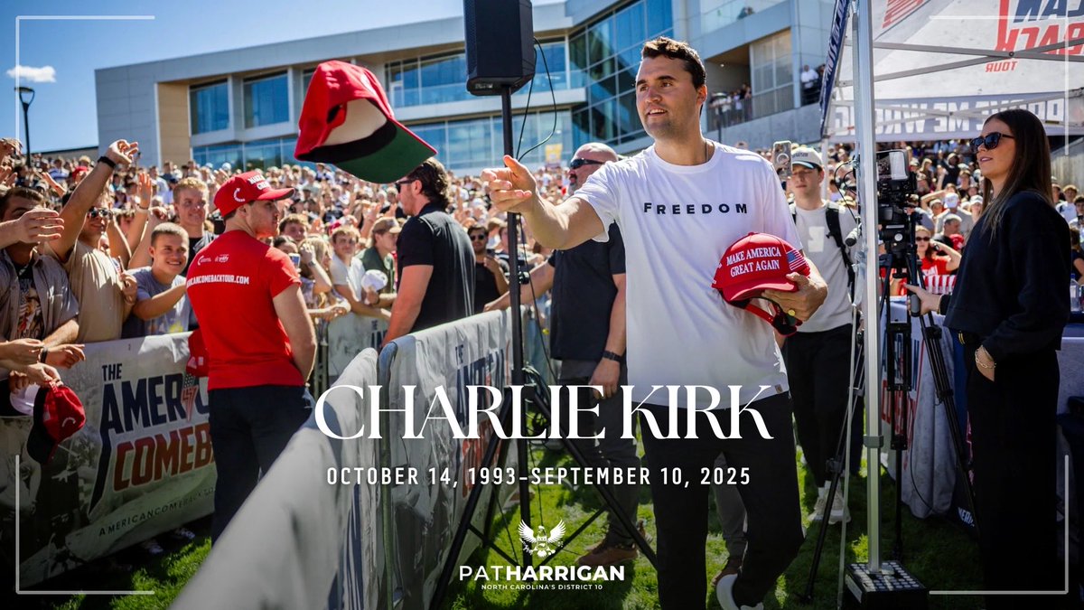 RepPatHarrigan's tweet image. One month without Charlie Kirk. 

The movement he built isn&apos;t going anywhere, the principles he fought for aren&apos;t negotiable, and the generation he inspired isn&apos;t backing down. 

We&apos;ve still got it from here, Charlie.