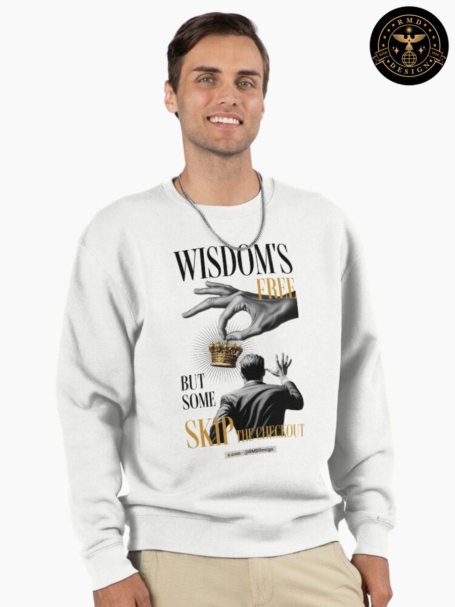 RMD-Design (@rmddesign) on Twitter photo π π π π π π π π
π "Wisdom's free, but some skip the checkout" β a clever twist to ponder! π Grab this eye-catching sweatshirt and spread the word β available in black or white, and customizable in various cool colors to suit your style!
Shop now:
redbubble.com/i/sweatshirt/Wβ¦ π π π π π π π π
π "Wisdom's free, but some skip the checkout" β a clever twist to ponder! π Grab this eye-catching sweatshirt and spread the word β available in black or white, and customizable in various cool colors to suit your style!
Shop now:
redbubble.com/i/sweatshirt/Wβ¦