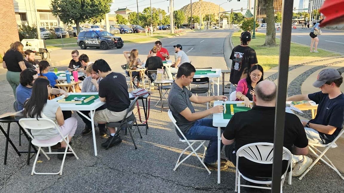 Last weekend, the Oklahoma Mahjong club participated in the Oklahoma City Asian Night Market Festival. This has been their busiest event both last year and now this year as well.  Over the 2 days, the club was able to teach approximately 130 new players!