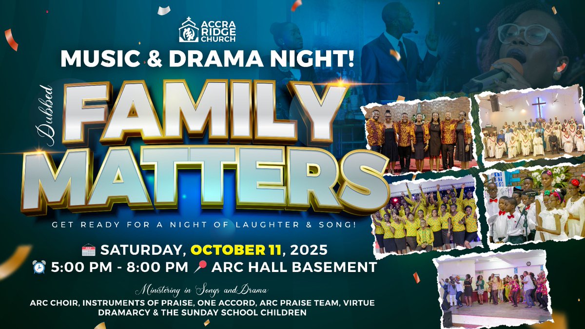 Happening today at 5pm at the Basement ARC Hall
#accraridgechurch #familymatters #musicdramanight