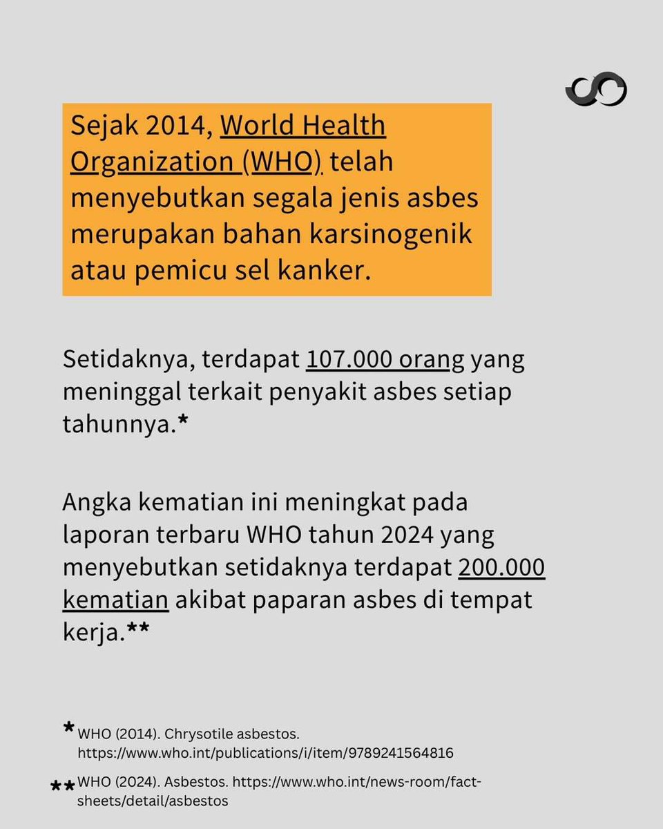 Diakronikcom's tweet photo. Temuan riset dr. Anna Suraya ini juga memberikan gambaran jelas bahwa penyakit yang ditimbulkan dari paparan asbes berbeda dengan penyakit abnormalitas paru pada umumnya. https://t.co/qD7nVwxUgy