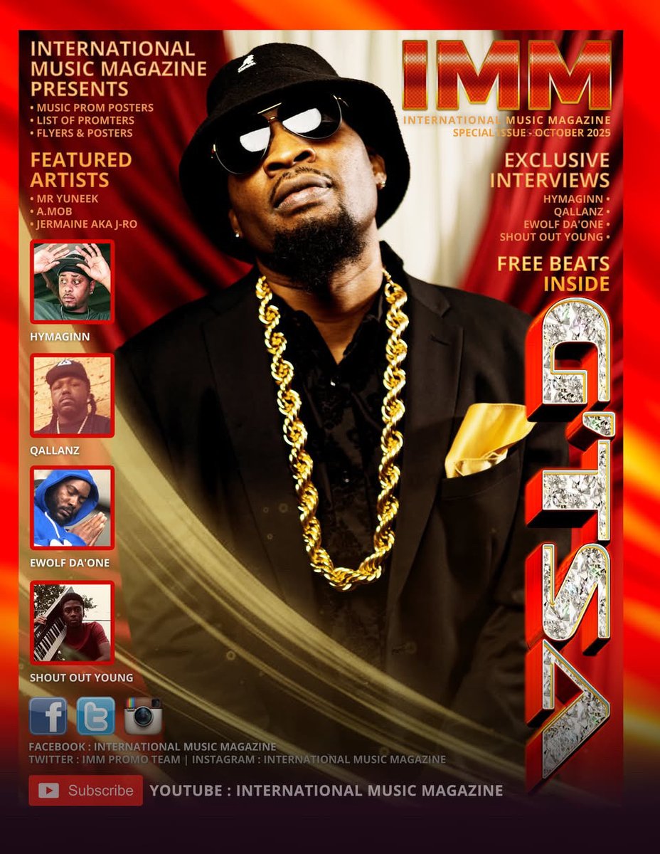 Big S/O to @internationalmusicmagazine  for the honor to grace the October 2025 Edition Cover!!! Make sure yall check out my exclusive interview. Click link below to download a free copy are you can purchase a printed copy.🏆🙏🏾 #IWin 

magcloud.com/webviewer/3181…