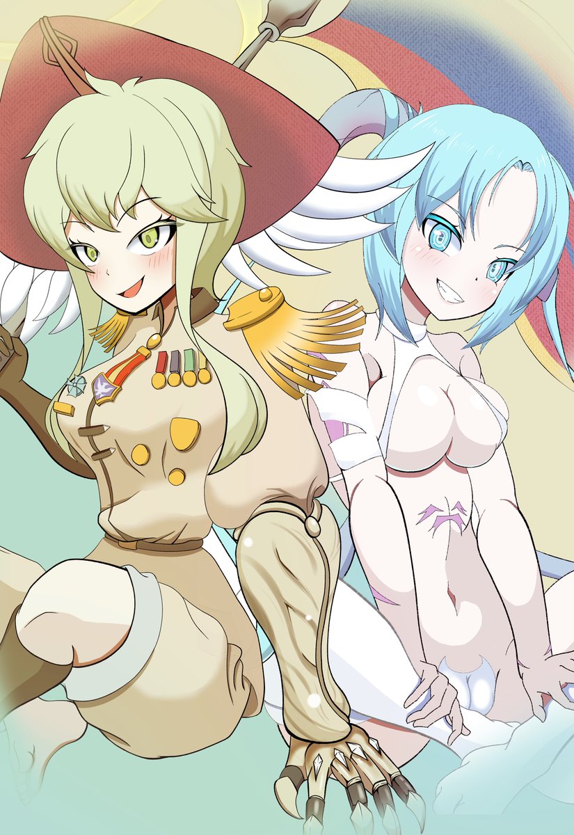 もんぱらのシオンとモリガンです
#もんぱら 
#もんむす・くえすと