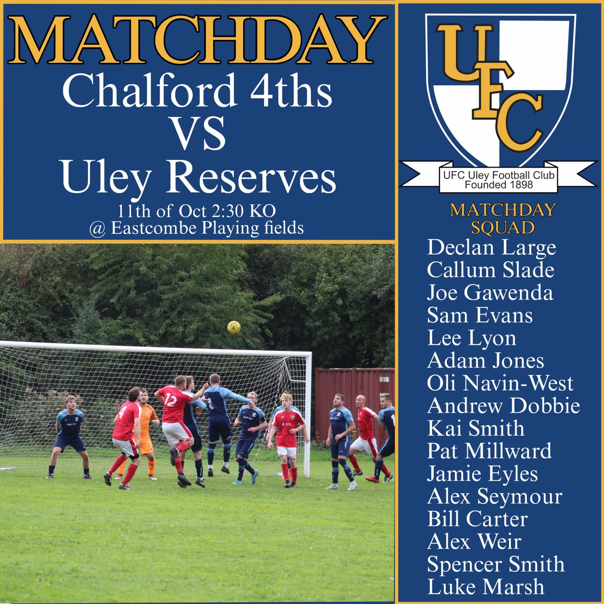 Matchday🎉

Uley Reserves take on Chalford 4ths away

🔵UTU⚪️