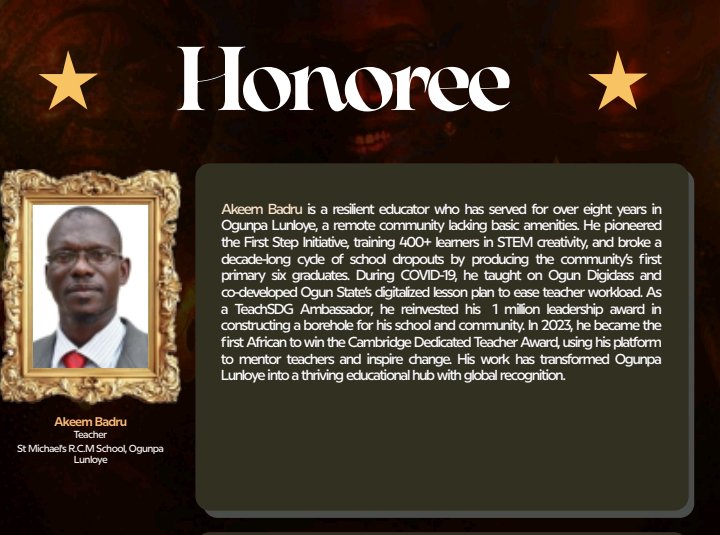 Thank you Thesis Education Group for this honour as one of "The 100 MASTERS Class of 2025 on the occasion of this year's #World #Teachers #Day.

Teachers are Great!

Happy World Teachers Day