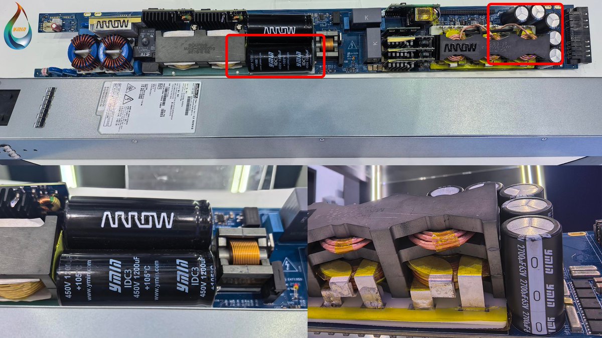 YMINcapacitor's tweet image. YMIN Capacitors at PCIM ASIA 2025 supplies core caps (IDC3 450V1200μF, LKL 63V2700μF) for ST’s 5.5kW ORV3 AI server PSU.
For details: 🔗 ymin.cn
#STMicroelectronics #ST #AI #PowerSupply #PCIMASIA2025 #YMINCapacitors
