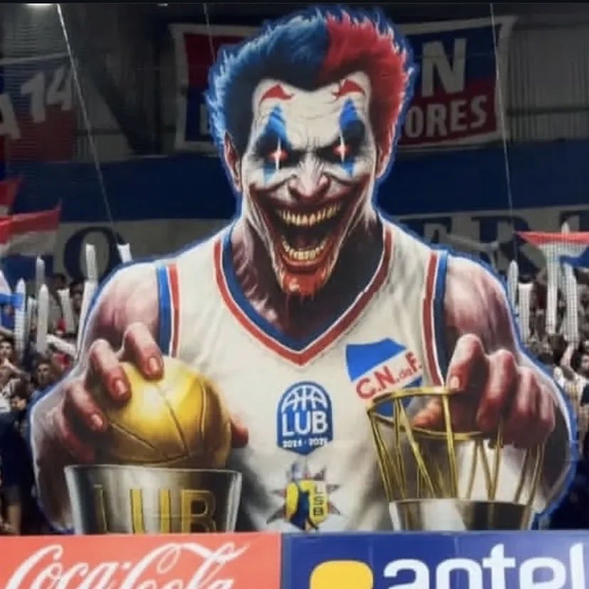 🇺🇾🏀 La gente de Nacional clavo tifo del Joker para recibir al equipo de Básquet