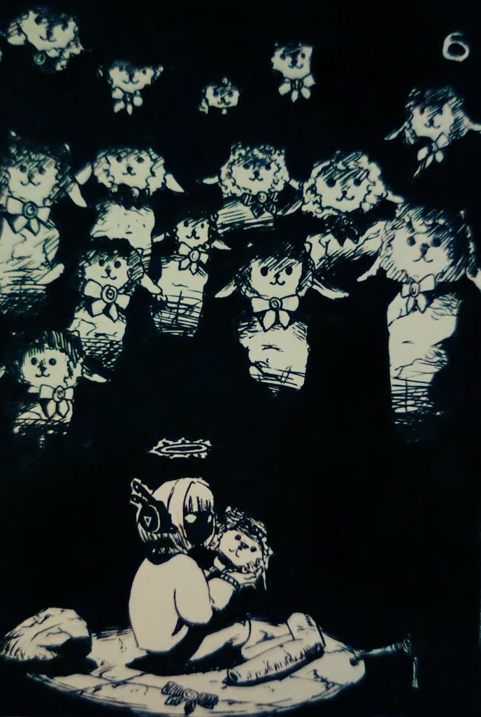 #wachafitober2025 6- Dicen los pobladores de la zona que en una fabrica abandonada de maniquíes, a veces pareciera verse a altas horas de la noche una niña pequeña jugando, riendo y cantando con lo que parecen ser unos extraños maniquíes ¿Quién será aquella niña? Nadie lo sabe...