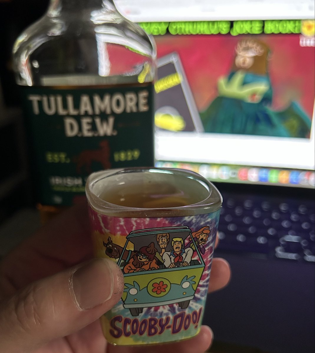 Happy 8th Anniversary to Overlord DVD @ youtube.com/@overlorddvd 👏 🥃 Thank you for being the most super supervillain! Here’s to the next eight! ❤️

<a href="/doomcock/">Doomcock</a>-inspired shot of TULLAMORE D.E.W. as #HarveyCthulhu recites 🌽 from the Necronomicorn!
