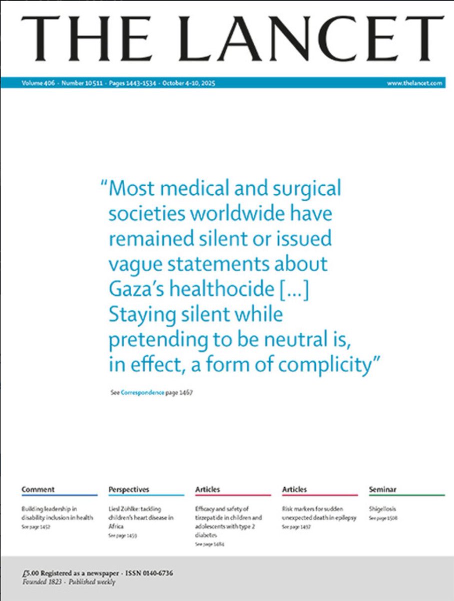 SanaSaeed's tweet photo. Medical / hospital groups and societies  around the world should be demanding their release, but as this week’s Lancet front page reads.. https://t.co/uBR4vteSP7