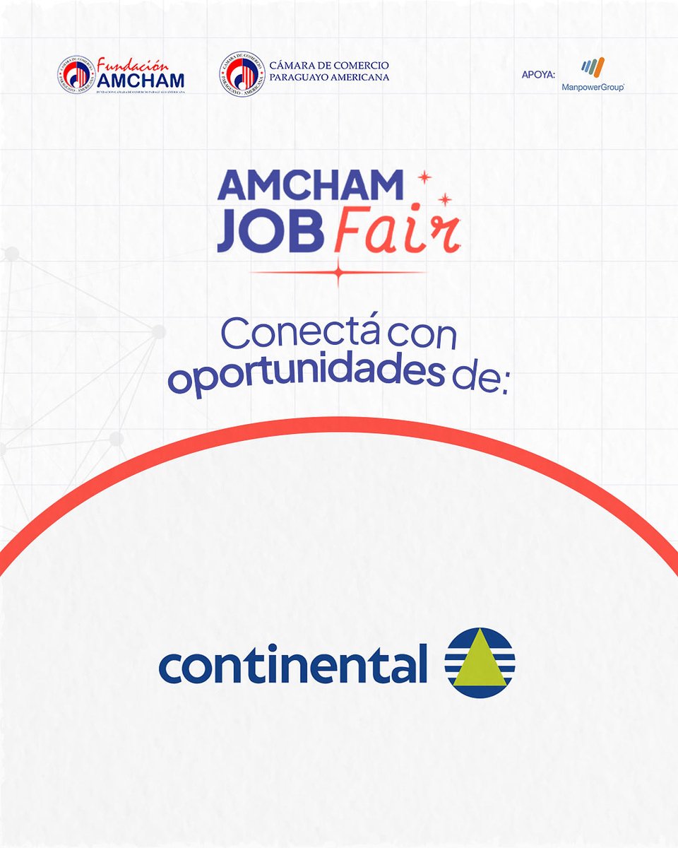 FundacionAMCHAM's tweet image. 👉 @bcontinentalpy busca ser la mejor experiencia en servicios financieros, impulsados por una cultura innovadora y sostenible con liderazgo nacional y proyección internacional. ¡Y vos podés ser parte de esto! 🙌
Conocé sus vacancias en AmCham Job Fair.