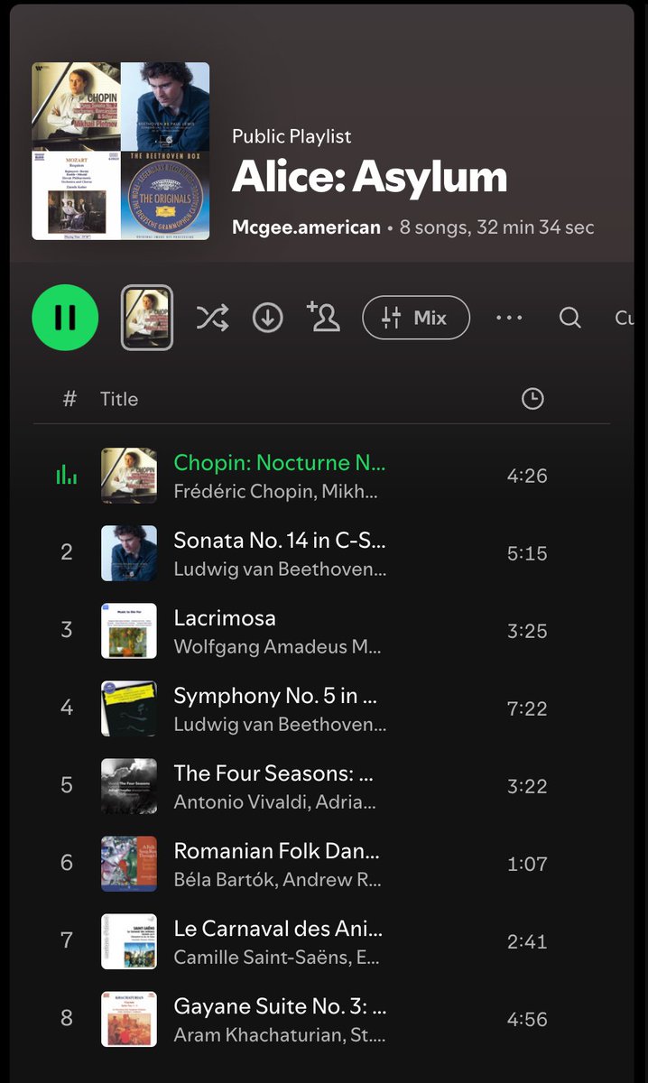 americanmcgee's tweet image. Back when we were working on the &quot;Alice: Asylum&quot; Design Bible, I had a playlist of songs that related to the mood/theme of the various areas of the game world and narrative. I started on this pretty late in the process and so never completely filled it in. But if you were curious…