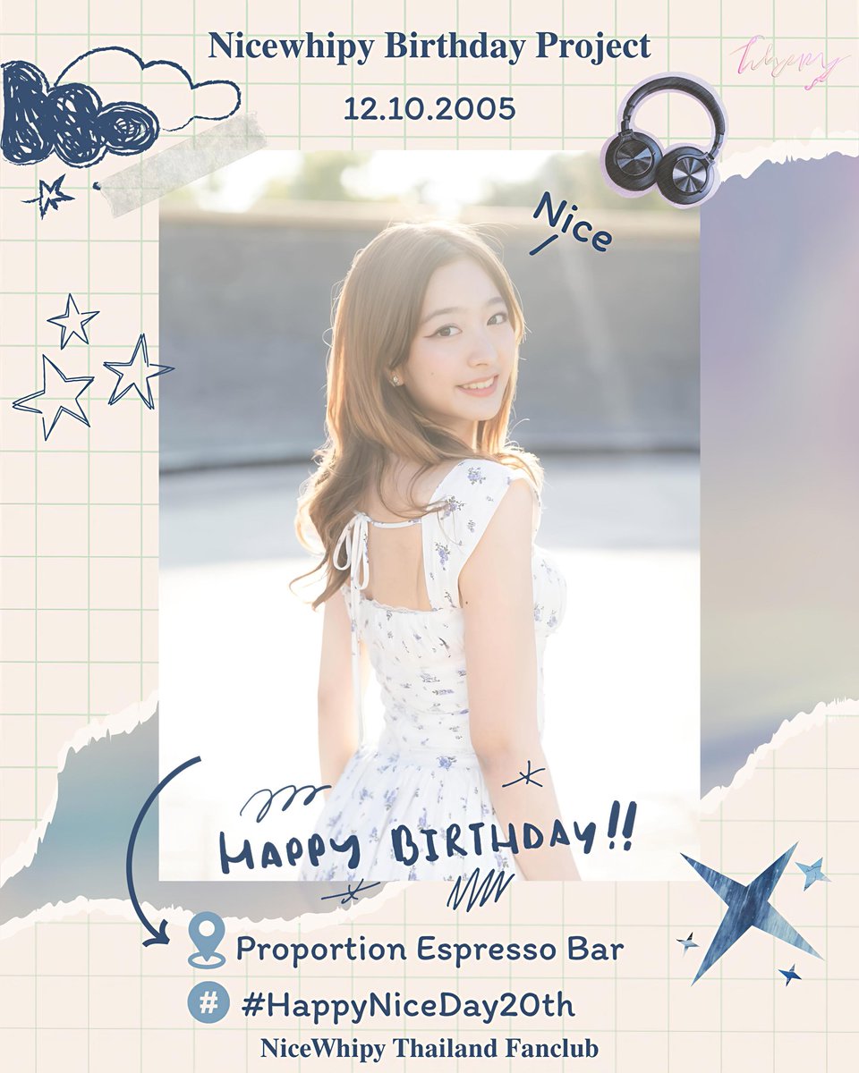 🩷 𝐍𝐢𝐜𝐞𝐰𝐡𝐢𝐩𝐲 𝐁𝐢𝐫𝐭𝐡𝐝𝐚𝐲 𝐏𝐫𝐨𝐣𝐞𝐜𝐭 
📅 วันที่ 12 ตุลาคม
มาถ่ายรูปและเขียนอวยพรวันเกิดน้องไนซ์กันนะคะ
📌Location : Proportion Espresso Bar
🎁free 30 แก้ว (จำกัด)
🎁 GAW การ์ด limited edition

#Nicewhipa
#LoveMomentTH
#บทรักLoveMoment #Nicewhipy
#HappyNiceDay20th