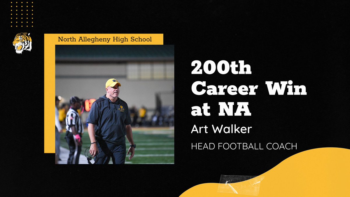 NATigerAthletic's tweet image. A big congratulations to @nafootball_tfl Head Coach Art Walker for winning his 200th game at North Allegheny!!

@Big56Conference @TribLiveHSSN @WPIAL_Insider @wpialsportsnews @TheWPIALEdition @wpial7 @NA_Schools