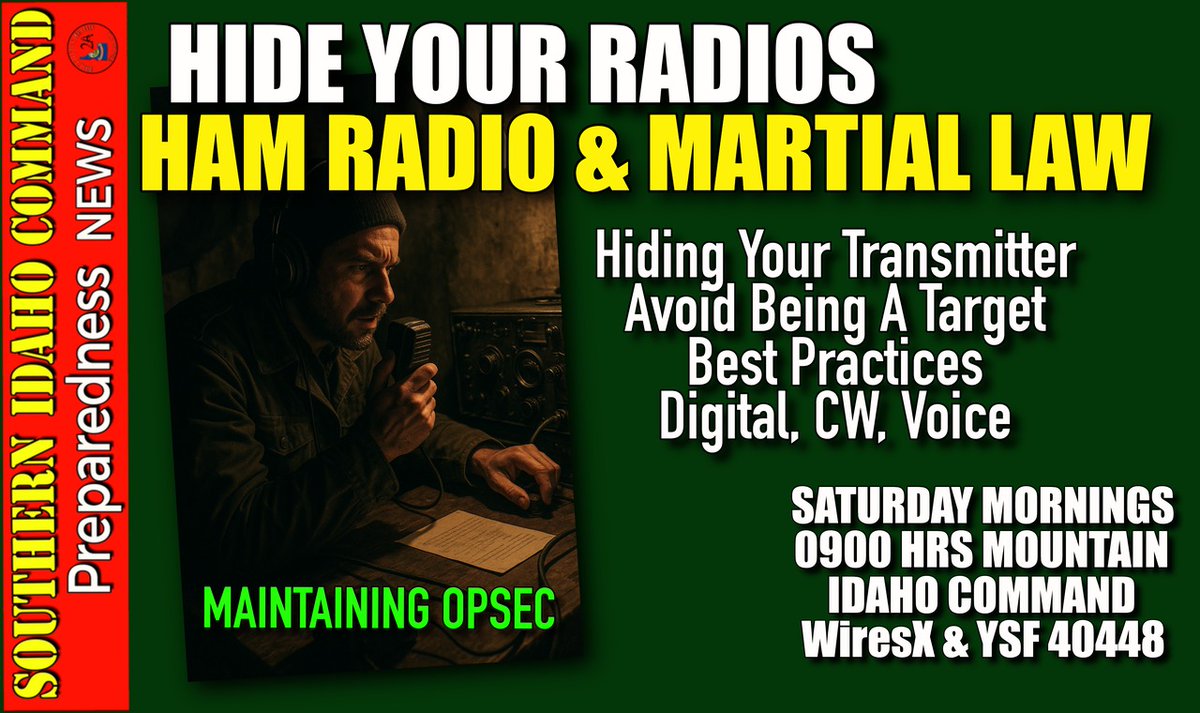 graymansurvival's tweet image. Saturday Morning 0900 Mountain time. #prepper #preparedness #opsec