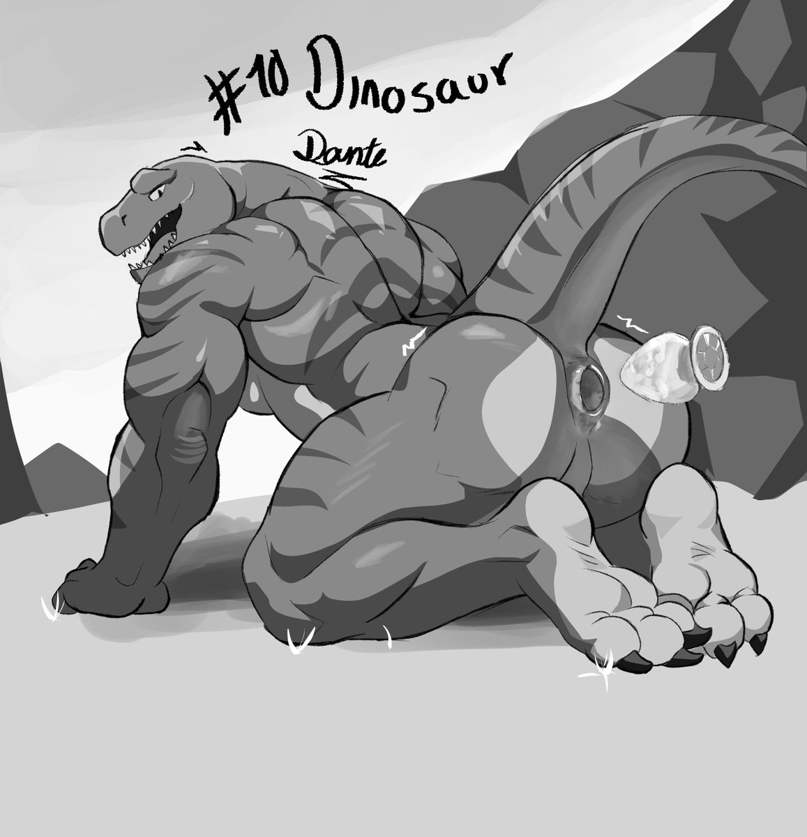 #Weretober2025 day 10- dinosaurs 🦖🔥 "welcome to Jurassic fuck"
